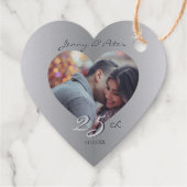 Silver Anniversary Heart Frame 2 Foto Geschenkanhänger (Rückseite)