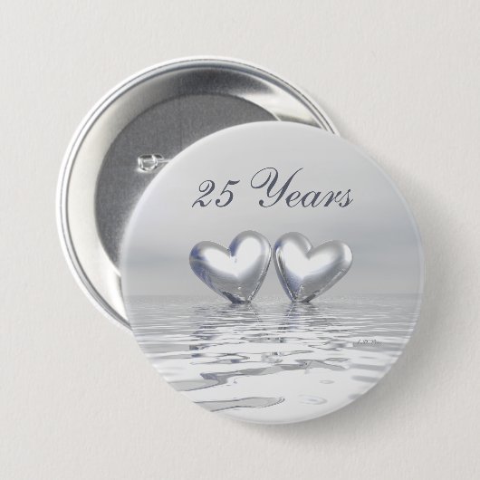 Silver Anniversary Hearts Button (Vorne & Hinten)