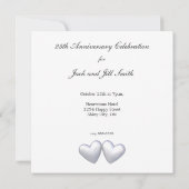 Silver Anniversary Hearts Einladung (Rückseite)