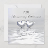Silver Anniversary Hearts Einladung (Vorderseite)