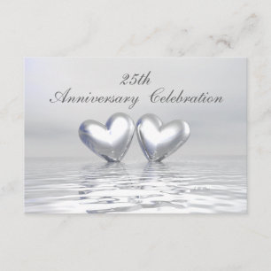 Silver Anniversary Hearts Einladung