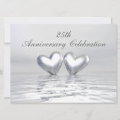 Silver Anniversary Hearts Einladung (Vorderseite)