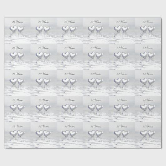 Silver Anniversary Hearts Geschenkpapier (Flach)