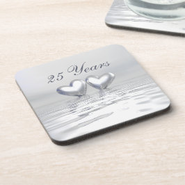 Silver Anniversary Hearts Getränkeuntersetzer