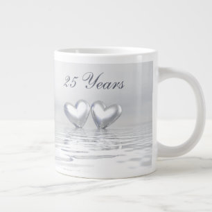 Silver Anniversary Hearts Jumbo-Tasse