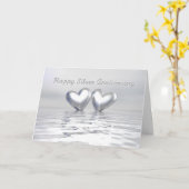 Silver Anniversary Hearts Karte (Gelbe Blume)