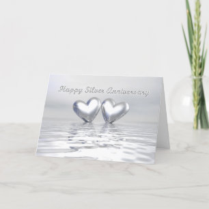 Silver Anniversary Hearts Karte