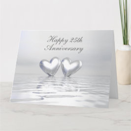 Silver Anniversary Hearts Karte