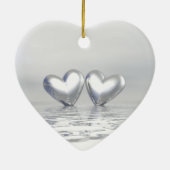 Silver Anniversary Hearts Keramik Ornament (Hinten)