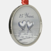 Silver Anniversary Hearts Ornament Aus Metall (Rechts)