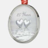 Silver Anniversary Hearts Ornament Aus Metall (Links)