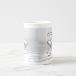 Silver Anniversary Hearts Porzellantasse
