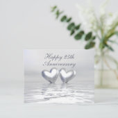 Silver Anniversary Hearts Postkarte (Stehend Vorderseite)