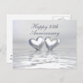 Silver Anniversary Hearts Postkarte (Vorne/Hinten)