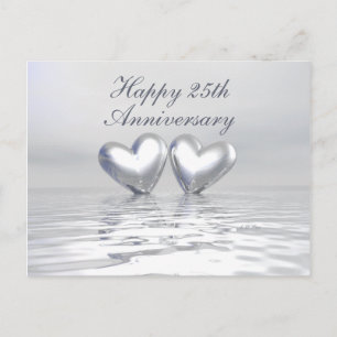 Silver Anniversary Hearts Postkarte