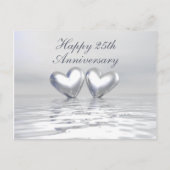 Silver Anniversary Hearts Postkarte (Vorderseite)