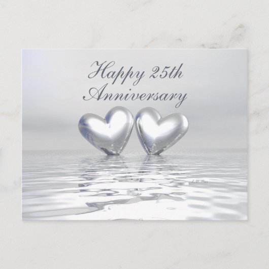 Silver Anniversary Hearts Postkarte (Vorderseite)