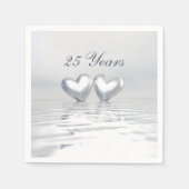 Silver Anniversary Hearts Serviette (Vorderseite)