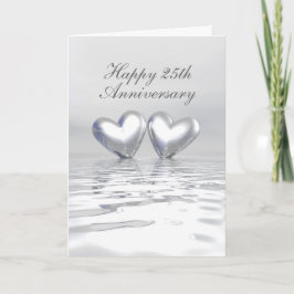Silver Anniversary Hearts (Tall) Karte