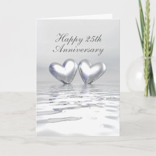 Silver Anniversary Hearts (Tall) Karte (Vorderseite)