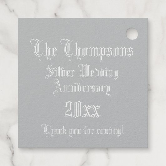 Silver Anniversary Illuminated Letter T Monogram Geschenkanhänger (Rückseite)