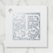 Silver Anniversary Illuminated Letter T Monogram Geschenkanhänger (Vorderseite)