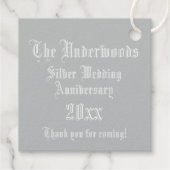 Silver Anniversary Illuminated Letter U Monogram Geschenkanhänger (Rückseite)