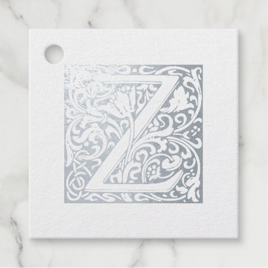 Silver Anniversary Illuminated Letter Z Monogram Geschenkanhänger (Vorderseite)