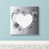 Silver Anniversary Rose Heart Frame 1 Foto Leinwanddruck (Insitu (Holzboden))