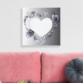 Silver Anniversary Rose Heart Frame 1 Foto Leinwanddruck (Insitu (Wohnzimmer))