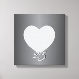 Silver Anniversary Schlicht Heart Frame 1 Foto Can Leinwanddruck