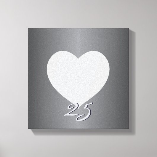 Silver Anniversary Schlicht Heart Frame 1 Foto Can Leinwanddruck (Vorderseite)