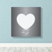 Silver Anniversary Schlicht Heart Frame 1 Foto Can Leinwanddruck (Insitu (Holzboden))