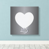Silver Anniversary Schlicht Heart Frame 1 Foto Can Leinwanddruck (Insitu (Holzboden))
