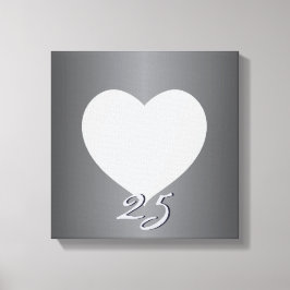 Silver Anniversary Schlicht Heart Frame 1 Foto Can Leinwanddruck