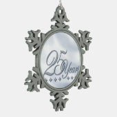 Silver Anniversary Snowflake Schneeflocken Zinn-Ornament (Links)
