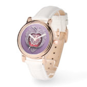 Silver Apple Lace AI art Armbanduhr (Winkel)