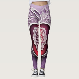 Silver Apple Lace AI art Leggings
