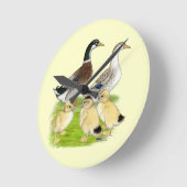 Silver Appleyard Family Runde Wanduhr (Winkel)