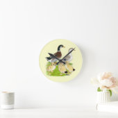 Silver Appleyard Family Runde Wanduhr (Zuhause)