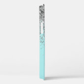 Silver Aqua Aquamarin Blue Girl Glitzer Monogram C Case-Mate iPhone Hülle (Rückseite / Rechts)
