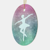Silver Aqua Ballerina on Sparkle Keramik Ornament (Links)