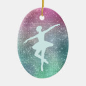 Silver Aqua Ballerina on Sparkle Keramik Ornament (Vorne)