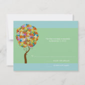 Silver Aqua Blue Blume Liebe Tree Hochzeit Einladu RSVP Karte (Vorderseite)
