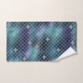 Silver Aqua Blue Mermaid Badhandtuch Set (Handtuch)