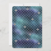 Silver Aqua Blue Mermaid Glitz Einladung (Rückseite)