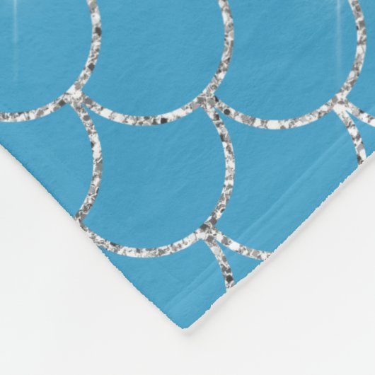Silver Aqua Blue Mermaid Name Fleecedecke (Ecke)