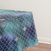 Silver Aqua Blue Mermaid Tischdecke (Beispiel)