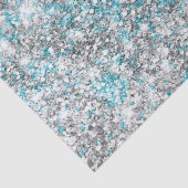 Silver Aqua Glam Glitzer Seidenpapier (Detail)