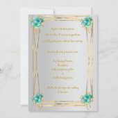 SILVER AQUA GOLD ELEGANT WEDING INVITATION EINLADUNG (Vorderseite)